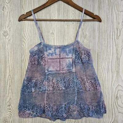 Ecote Urban Outfitters Crochet Lace Cami Top XS Ombre Floral Boho Festival - Image 1 of 4