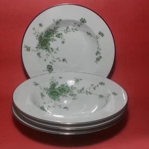 Noritake Ireland Tipperary Soup Plate 9" Diameter Silver Trim, Lot of 4 - Picture 1 of 11