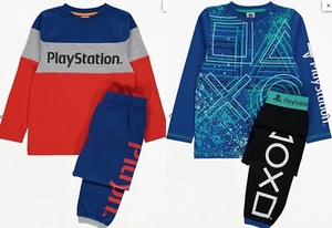 PlayStation Blue OR Red Panel Logo Pyjamas Gaming 100% Cotton PJs size 6-14 Year - Picture 1 of 18