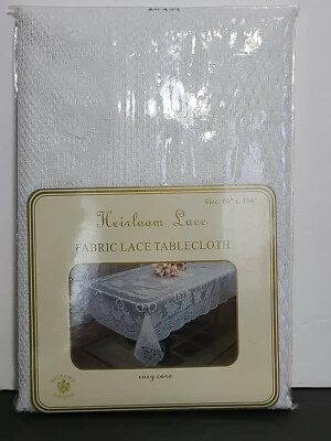 Sultans Heirloom Lace Fabric Lace Tablecloth 60”x104” - Image 1 of 4