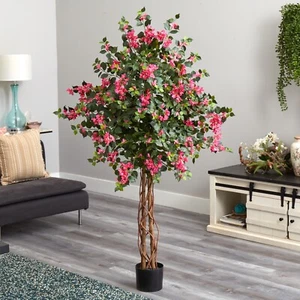 5.5’ Bougainvillea Artificial Flowering Tree Home Office Decor. Retail $199 - Picture 1 of 3