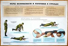 Poster USSR Original Soviet Russia Red Army Kalashnikov Automatic Rifle Shooting