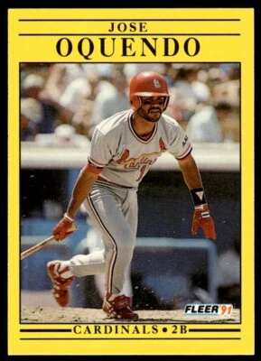 1991 Fleer Baseball Card Jose Oquendo St. Louis Cardinals #640 - Image 1 of 2