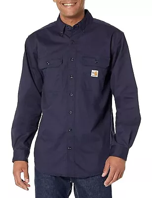 New Carhartt FR Flame Resistant Navy Blue Shirt 294-20 CAT2 NFPA Pick Your Size - Image 1 of 2