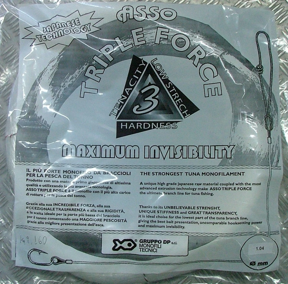MATASSA Monofilo Pesca ASSO TRIPLE FORCE mm 0,62 GRUPPO DP kg 1,150 mt 1,070 cc - Immagine 1 di 1