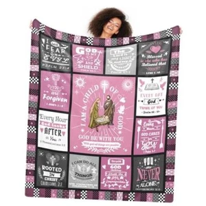 Christian God Blanket Gifts for Women 60"x50",I Am a Child of God Throw - Picture 1 of 8