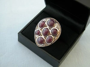 LOT 504 GEMS TV RATNAPURI RUBY WHITE TOPAZ 13.89CT STERLING SILVER RING SIZE S - Picture 1 of 12