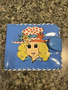 Vintage Child's Plastic Blue Vinyl Wallet Billfold Girl - Picture 1 of 7