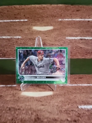 2022 Topps Series 1 - Anthony Bender #160 RC - Green Foil #248/499 - Marlins  - Image 1 of 4