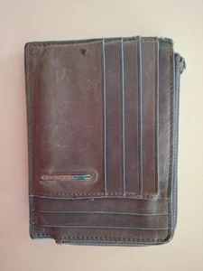 Piquadro Wallet, Card Holder. Grey Leather, Blue Line - Picture 1 of 4