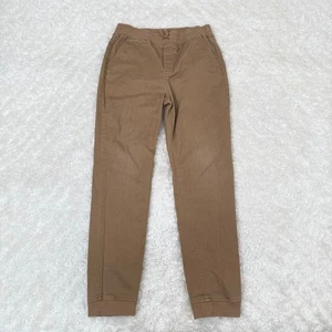 Janie & Jack Boy's 14 Stone Brown Twill Pants Knit Pull On Stretch Waist Casual - Picture 1 of 11