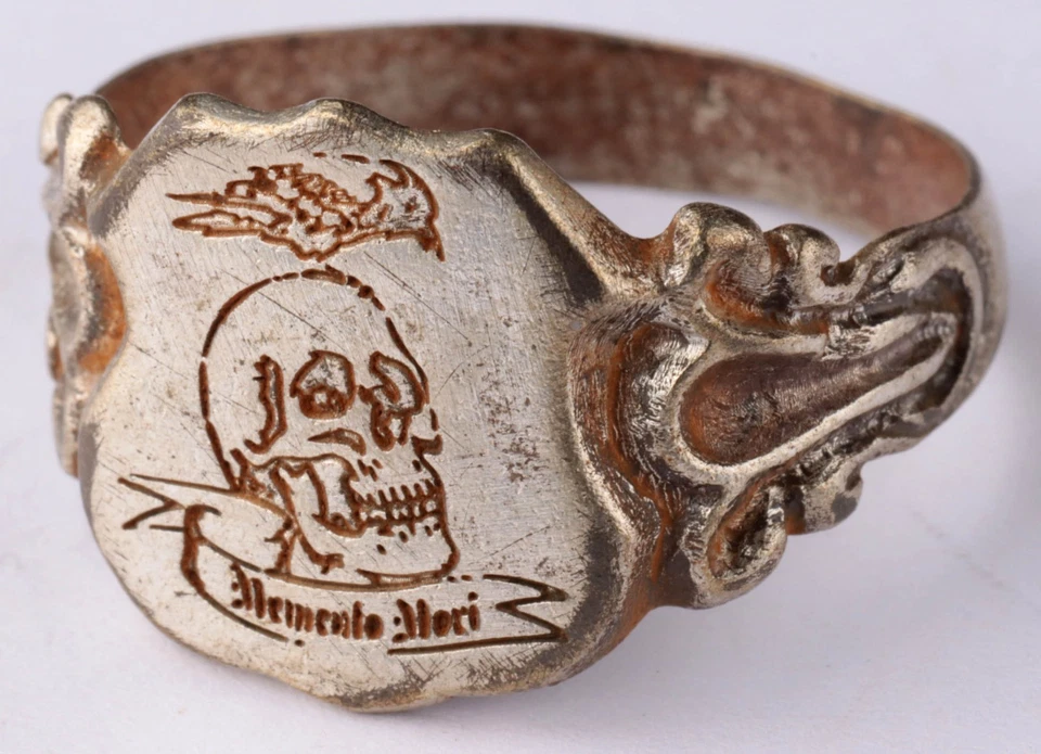 Memento Mori Raven on a skull Symbolizes the rethinking of death, victory over - Image 1 of 4