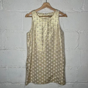 Vestido recto Alice + Olivia Scoop para mujer crema estampado círculo frío sin mangas pequeño - Imagen 1 de 7