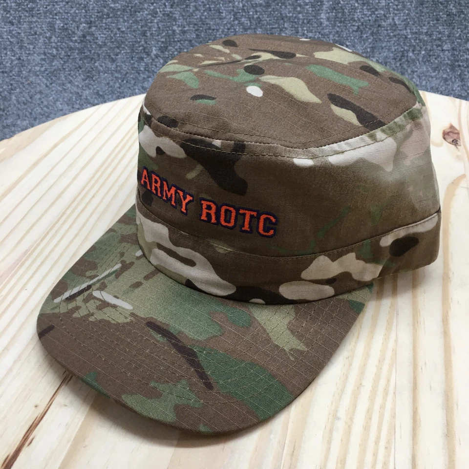 Boné de patrulha ROTC exército unissex OSFA camuflagem aba curva ajustável logotipo bordado - Imagem 1 de 4