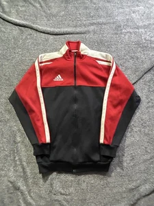 Adidas Jacket Mens XL Red Black Full Zip Track Warm Up Athletic Retro Style - Picture 1 of 7