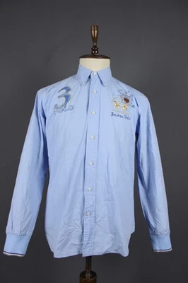 Camisa LA MARTINA Buenos Aires Azul 100% Algodón Bordado Logo Abotonada Talla L Foto 1 de 4