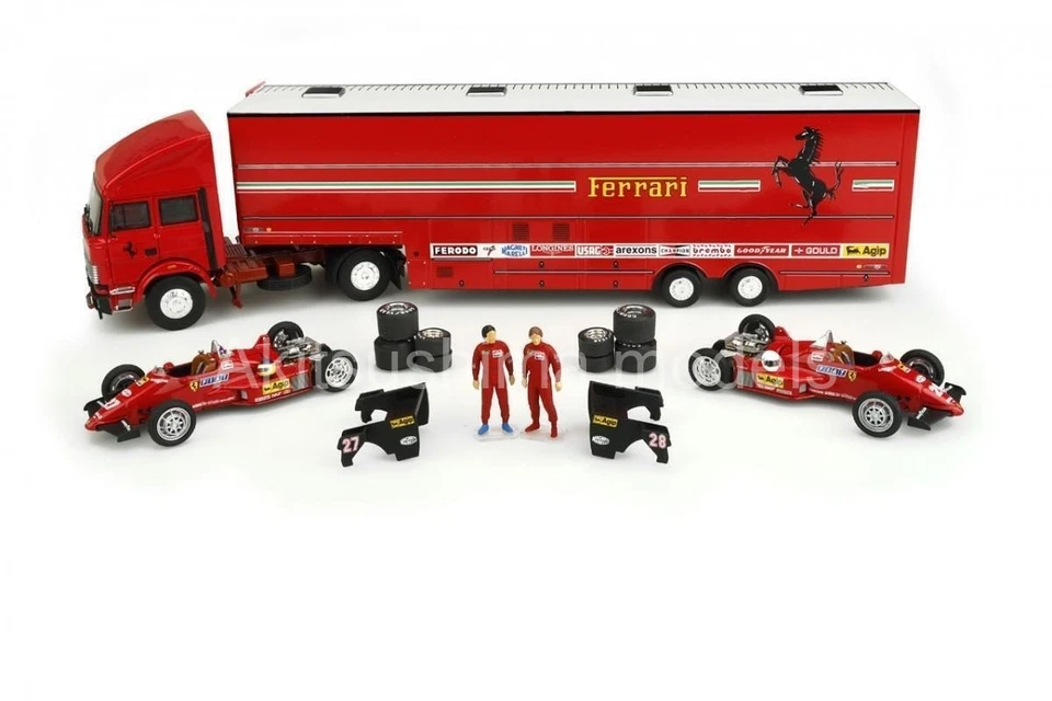 Brumm Old Cars Fiat Iveco 190 Ferrari F1 C4 Race Transporter Set 1984 1/43 RTS08