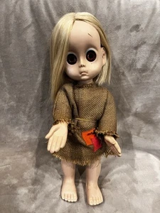Vintage LITTLE MISS NO NAME DOLL 1965 Big Eyes Hasbro Dress No Tear Keane - Picture 1 of 13