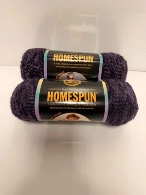 Lion Brand Homespun 纱线 6 盎司 185 码 哥特式 紫色 批量 2 件 — 第 1/4 张图片