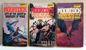 Michael Moorcock = WARRIORS / BARBARIANS / BLADES OF MARS = 3 pbks DAW 1st/1st - Picture 1 of 4