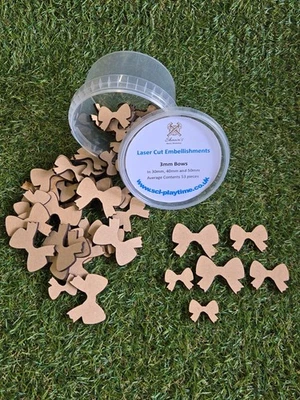 3mm MDF Laser Cut Bow Embellishments - Image 1 of 4