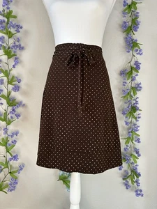 Joe Benbasset Women’s Medium Brown Polka Dot Skirt Y2K Grunge With Tie - Picture 1 of 7