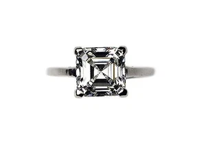 925 Silber Solitär Quadratischer Asscher Schnitt 4,0 Karat Verlobungsring - Bild 1 von 4