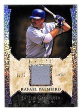 2022 Leaf In The Game Used Rafael Palmeiro 6/25 jersey patch relic card Rangers