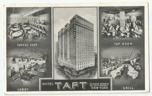 Postal del Hotel Taft Ciudad de Nueva York 1946 respuesta a la solicitud de reserva de habitación - Imagen 1 de 2