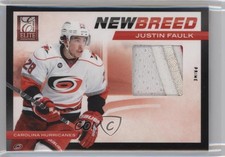 2011-12 Panini Elite New Breed Materials Prime /25 Justin Faulk #26 Rookie RC