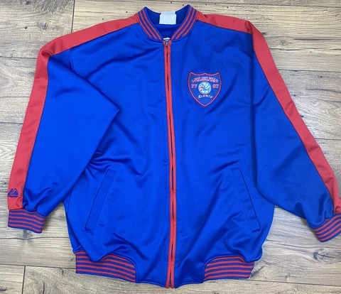 NBA Philadelphia 76ers Sixers Majestic Hardwood Classics Jacket Large L Cover