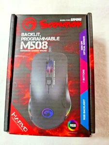 Marvo Scorpion M508 USB Przewodowa podświetlana programowalna mysz do gier 7 przycisków - Zdjęcie 1 z 5