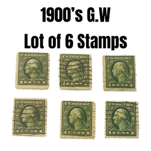 1920’s Lot of 6 United States George Washington 1 Cent SC#448 Stamps SJXX-582 - Bild 1 von 3