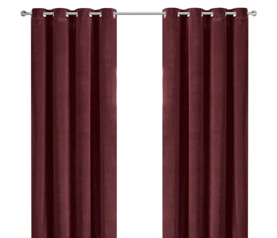 Wonder home Curtain Panel velvet Burgundy,52" x 84" new - Image 1 of 4