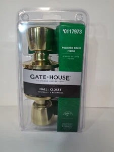 Gate House Hall/ Closet Doorknob, Polished Brass, 0117973 - Picture 1 of 5