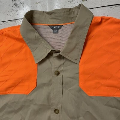 Camisa Orvis Para Hombres XXXL Peso Pluma Manga Larga Tiro Caza Naranja Seguridad Foto 1 de 4