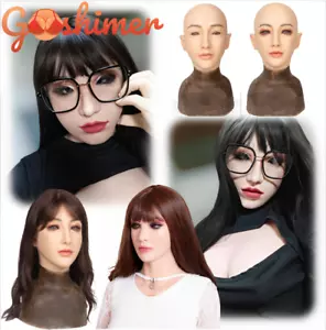 Realistische Weibliche Silikon Kopfmaske Gesichtsmaske Für Crossdresser Frauen - Bild 1 von 33