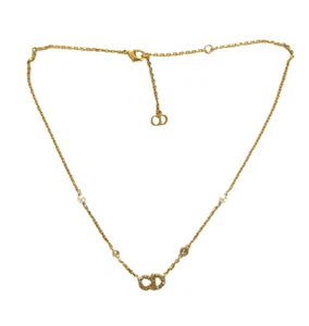 Genuine DIOR clair d lune N1033CDLCY_D301 CD crystal logo charm necklace w/ box - Picture 1 of 7