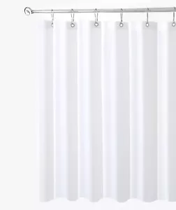 Long Shower Curtain Fabric Liners White 72" Width by 78" Length Water Resista... - Picture 1 of 9