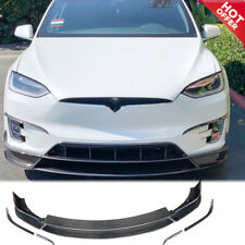 For Tesla Model X 90D 2016-2021 Carbon Fiber Front Bumper Lip Spoiler Splitters