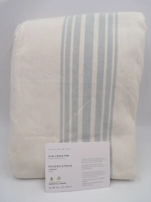 Pottery Barn Riviera в полоску хлопок с подкладкой драпировки панели фарфора синий 50 x 96» #Q6 - Изображение 1 из 4