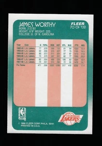 1988-89 Fleer Set-Break # 70 James Worthy NM-MT OR BETTER - Picture 1 of 2