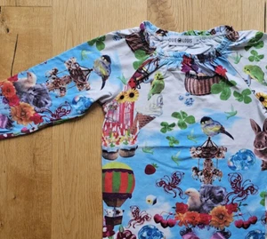 Danish Louie Louis girls size 128 134 8 9 kitty birdie cute design cotton top - Picture 1 of 5