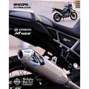 Sistema completo de escape Norifumi Whoops para CFMOTO 450MT - acero inoxidable completo #hh - Imagen 1 de 9