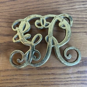 VTG Virginia Metalcrafters Solid Brass King George Trivet Williamsburg 1949 - Picture 1 of 5