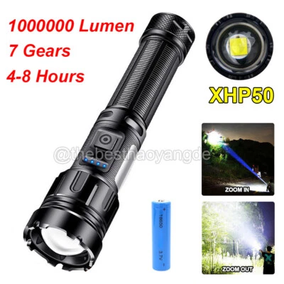 1000000 Lumen Taschenlampe COB LED USB 3000 Meter Taktisches Fackel Arbeitslicht - Bild 1 von 4