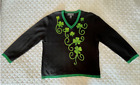 TERAZZO by Rosina novelty ST. PATRICK'S DAY Sweater BLACK GREEN XL - used, RV$65