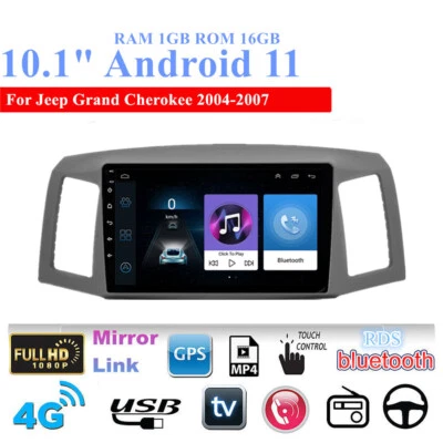 10.1'' For Android 11 Car Stereo Radio GPS WIFI For Jeep Grand Cherokee 2004-07 - image 1 of 4