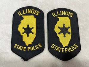 Pair Of Illinois State Police Shoulder Patch New Free Ship - Picture 1 of 1