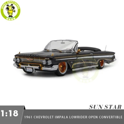 1/18 SUNSTAR Chevrolet 1961 IMPALA Lowrider Open Convertible Diecast Model Car - Image 1 of 4